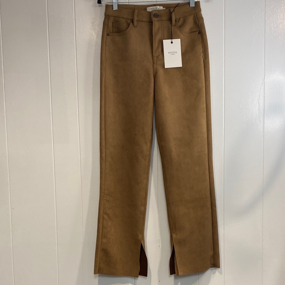 Hidden Los Angeles Ella Pants | High Rise Faux Suede Flare Straight | Size 25